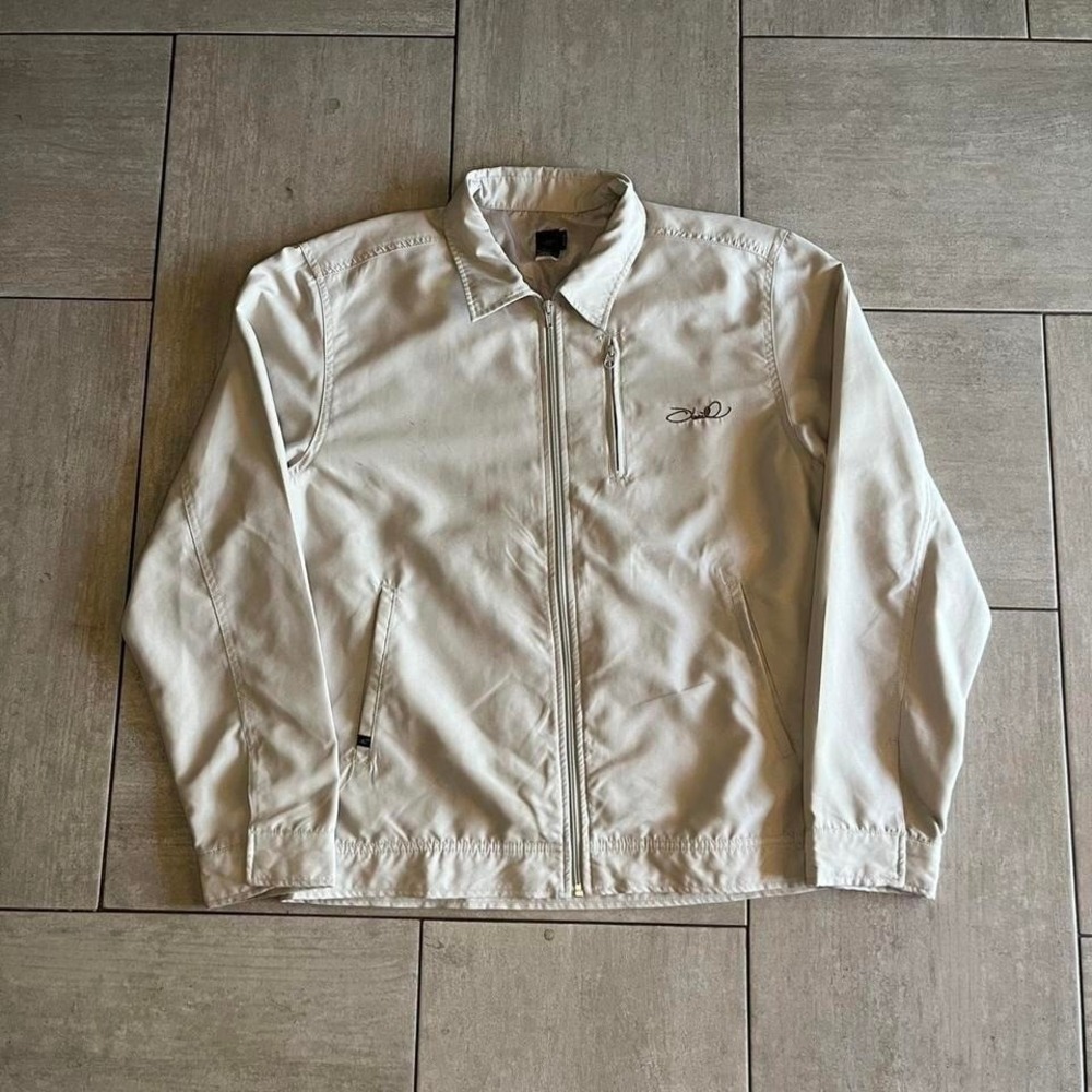 ONeill Mens Full Zip Windbreaker Jacket Tan Beige Surf Casual 23x27